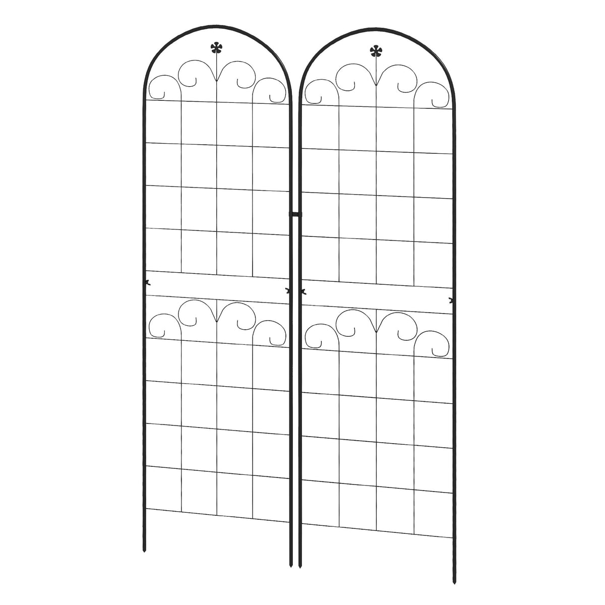 Outsunny Metal Trellis Set of 2 in Black