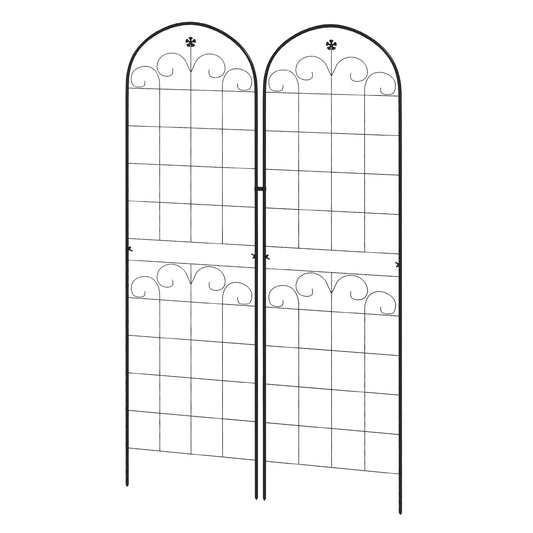 Outsunny Metal Trellis Set of 2 in Black
