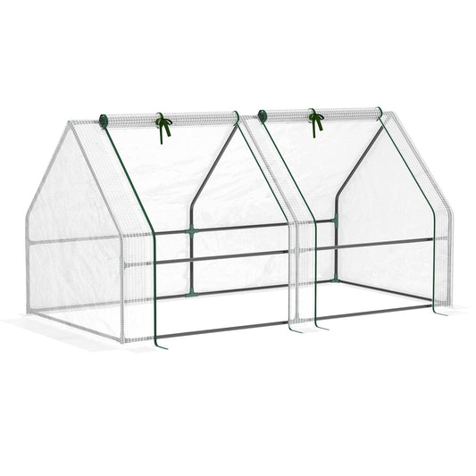 Outsunny Mini Small Greenhouse in White