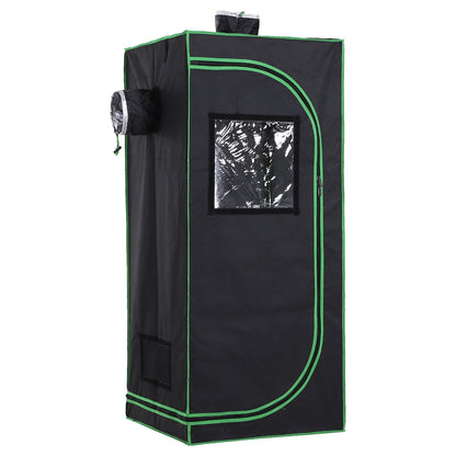Outsunny Grow Tent Reflective Mylar Hydroponic in Black