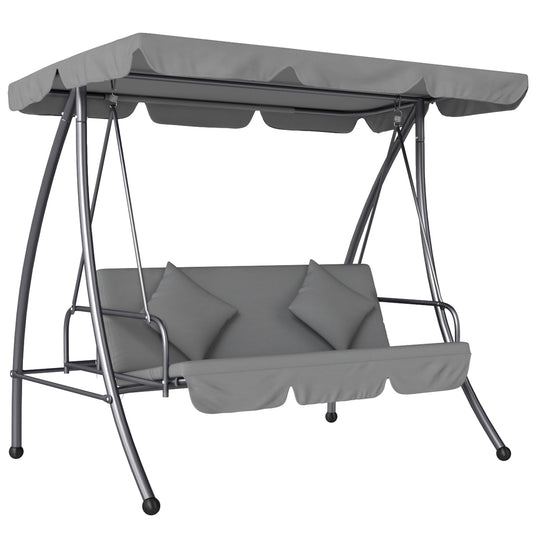 Outsunny Outdoor 2-in-1 Swing Chair in Light Grey
