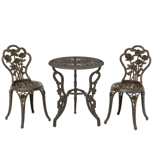 Outsunny Outdoor Bistro Set in Bronze Tone