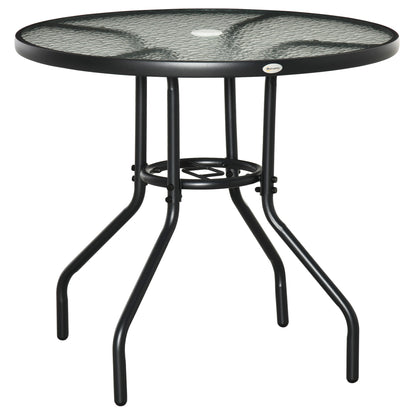 Outsunny Outdoor Round Dining Table in Black