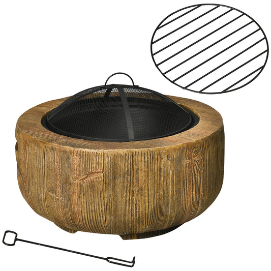 Outsunny Outdoor Fire Pit in Brown