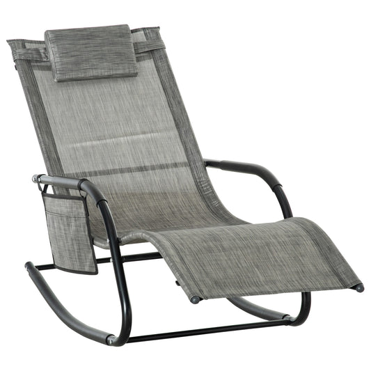 Outsunny Outdoor Garden Rocking Chair in Dark Grey