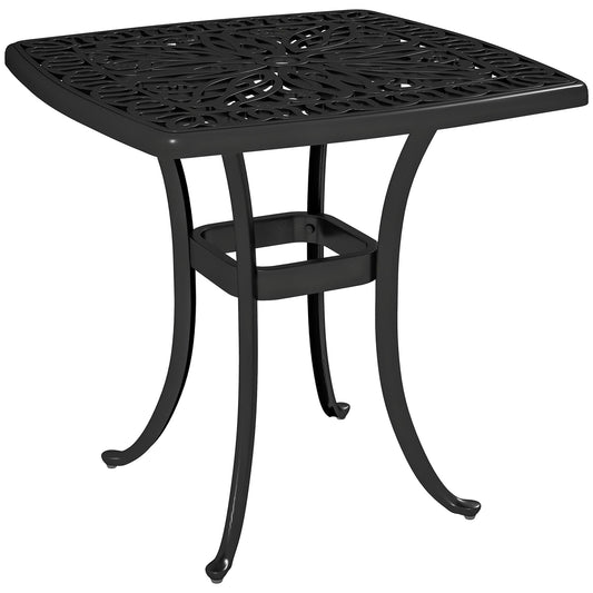 Outsunny Outdoor Garden Table with 38mm Dia. Umbrella Hole in Black