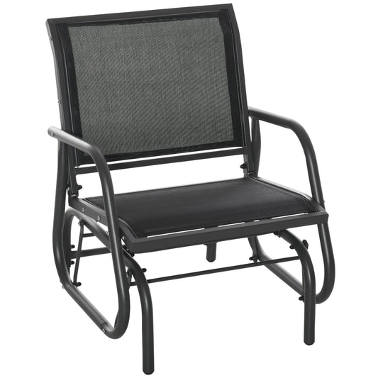 Outsunny Outdoor Garden Glider Chair in Black and Dark Grey