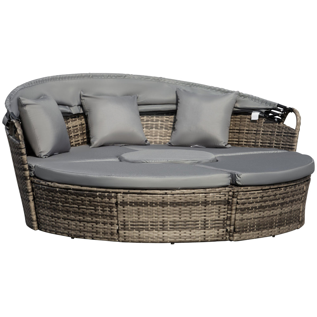 Outsunny Outdoor PE Rattan Garden Furniture with Cushioned in Dark Grey and Grey