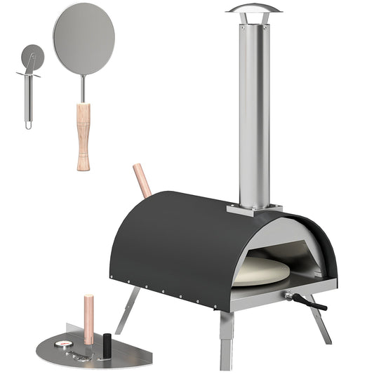 Outsunny Outdoor Pizza Oven in Black