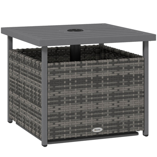 Outsunny Outdoor Rattan Wicker Coffee Table in Grey