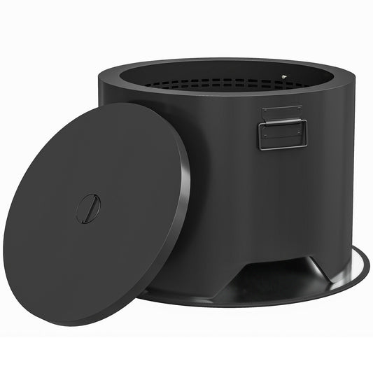 Outsunny Outdoor Round Fire Pit in Black