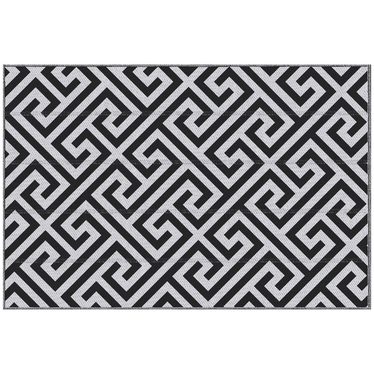 Outsunny Outdoor Rug in Black and White