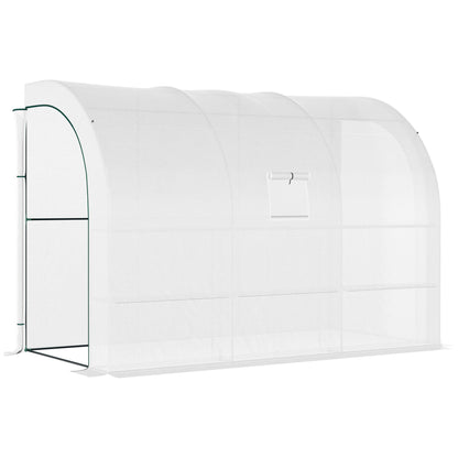 Outsunny Outdoor Walk-In Greenhouse in White