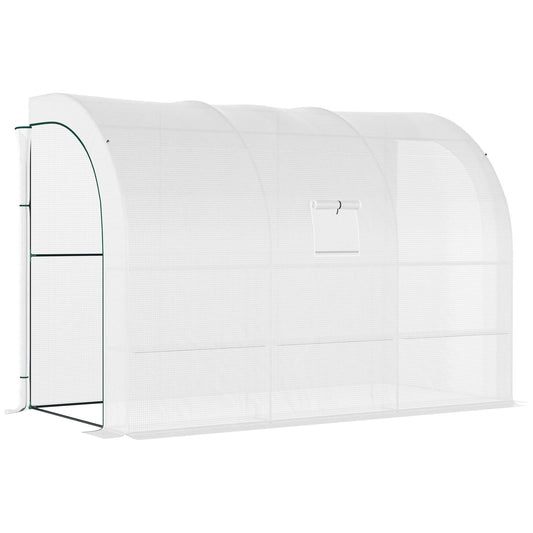 Outsunny Outdoor Walk-In Greenhouse in White