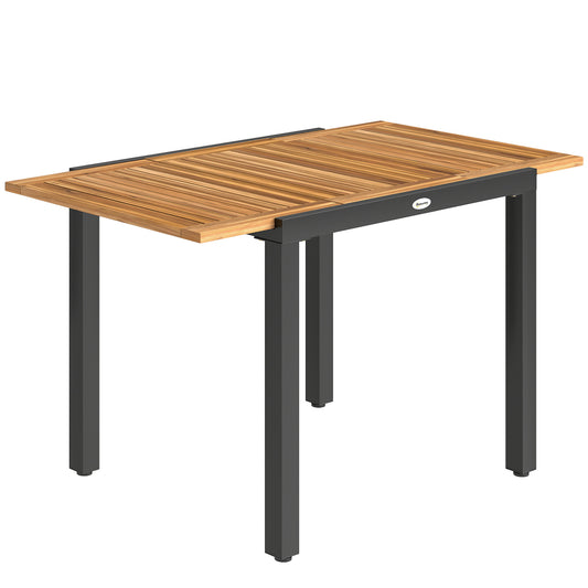 Outsunny Patio Dining Table in a Natural Wood Finish