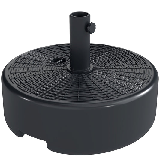 Outsunny Patio Umbrella Base 22kg Sand Filled Garden Parasol Stand in Black