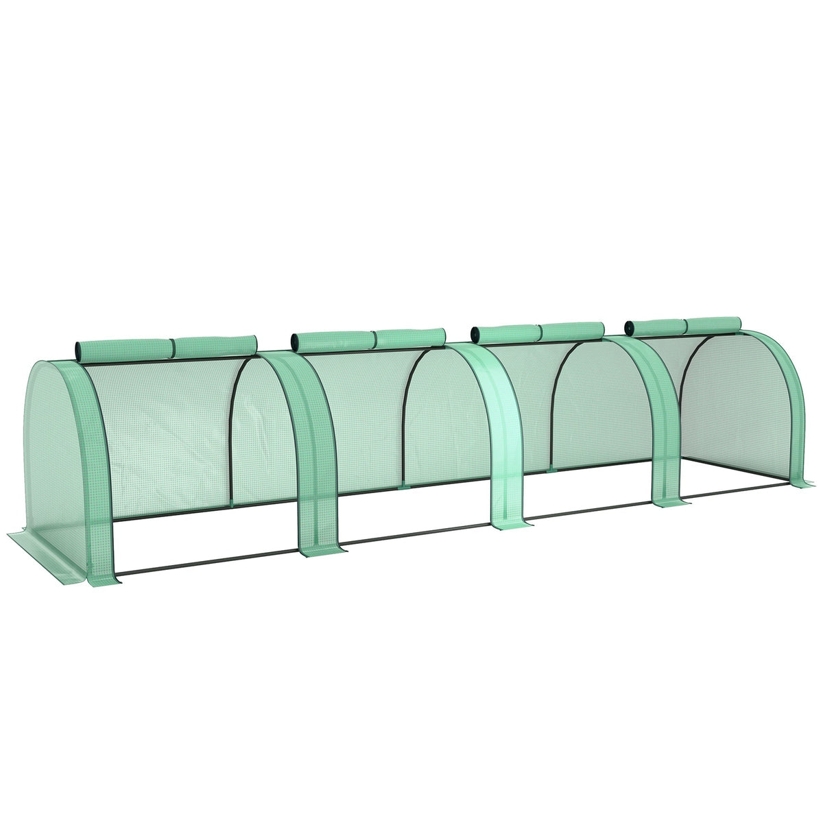 Outsunny PE Tunnel Greenhouse Green Grow House Steel Frame