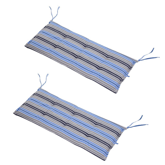 Outsunny Polyester Set Of 2 Swing Chair Cushion in Blue Stripe