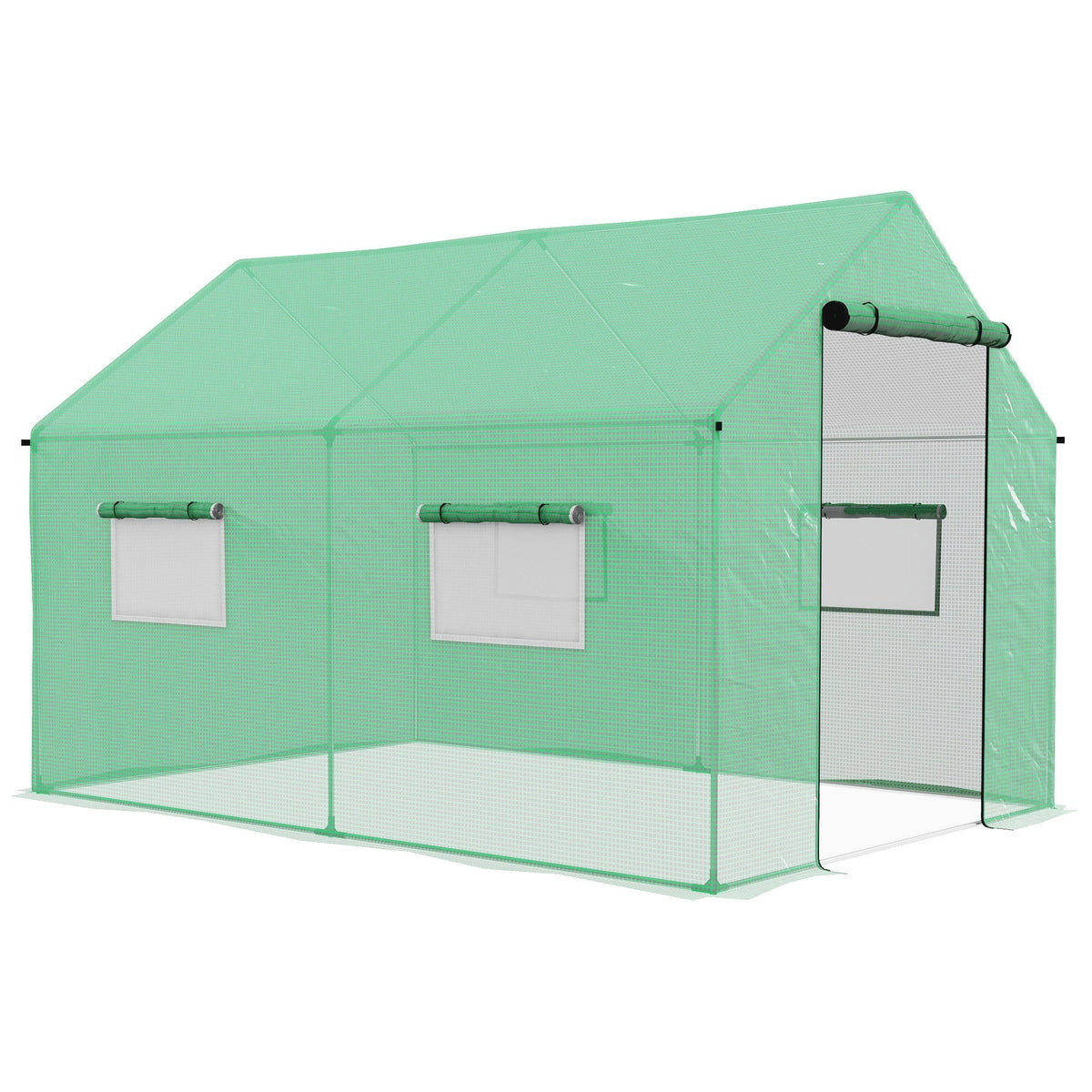 Outsunny Polyethylene Walk-in Polytunnel Greenhouse in Green