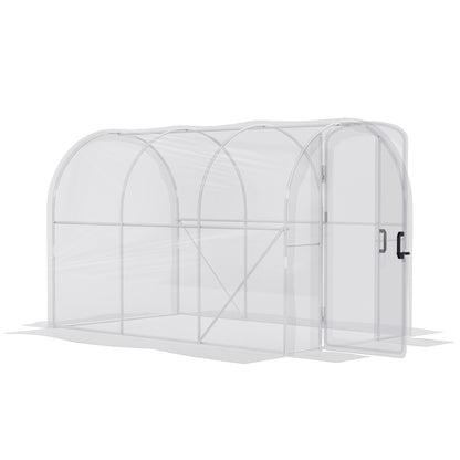 Outsunny Polytunnel Greenhouse Walk-in Grow House with PE Cover in Clear