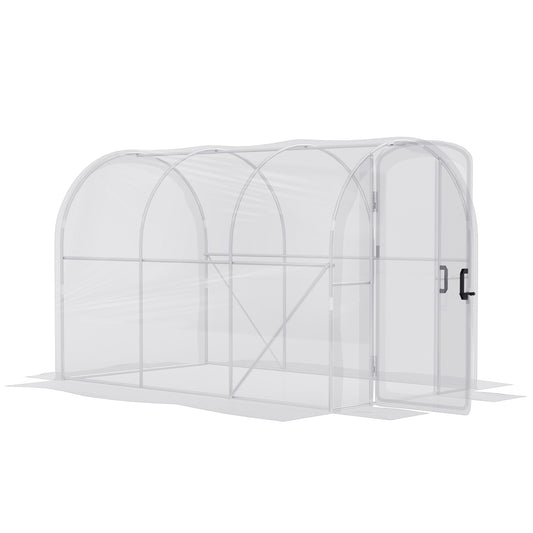 Outsunny Polytunnel Greenhouse Walk-in Grow House with PE Cover in Clear
