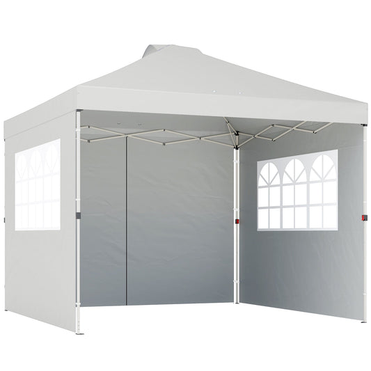 Outsunny Pop Up Gazebo Waterproof Height Adjustable Canopy in White