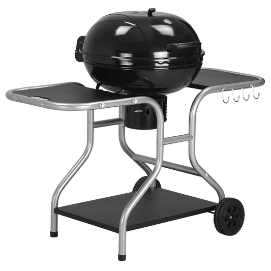 Outsunny Portable Charcoal Kettle Grill in Black