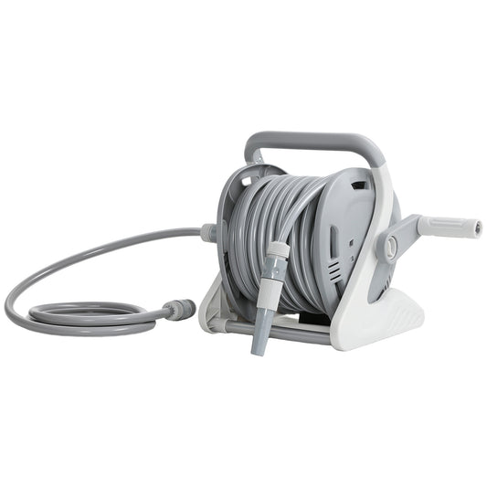 Outsunny Portable Garden Hose Reel in Grey