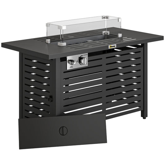 Outsunny Propane Gas Fire Pit Table in Black