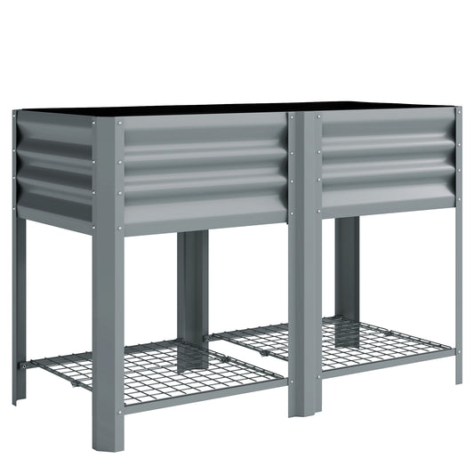 Outsunny Raised Garden Bed in Grey