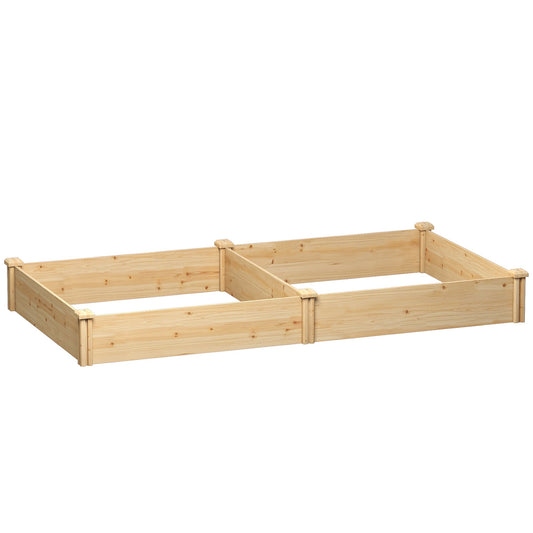 Outsunny Raised Garden Bed in a Natural Wood Finish