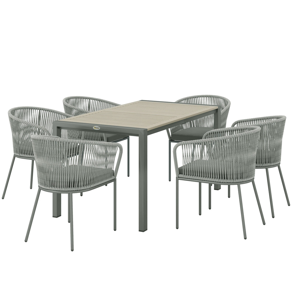 Outsunny Rattan Dining Set in Grey