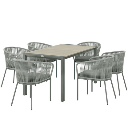 Outsunny Rattan Dining Set in Grey