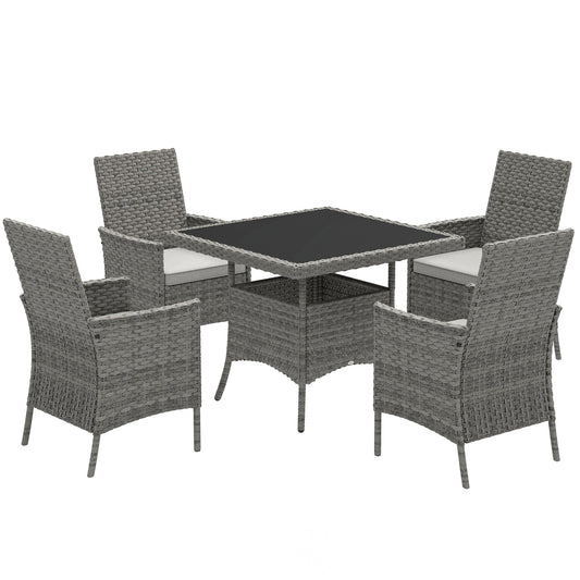Outsunny Rattan Garden Furniture Set in Grey