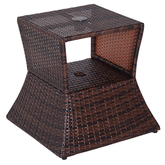 Outsunny Rattan Outdoor Coffee Table in Brown