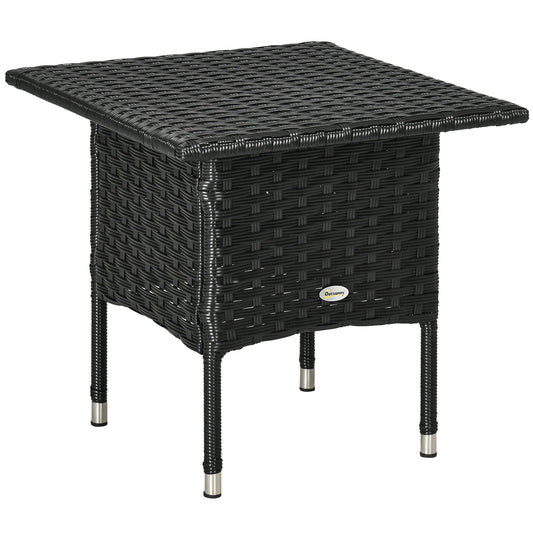 Outsunny Rattan Side Table in Black