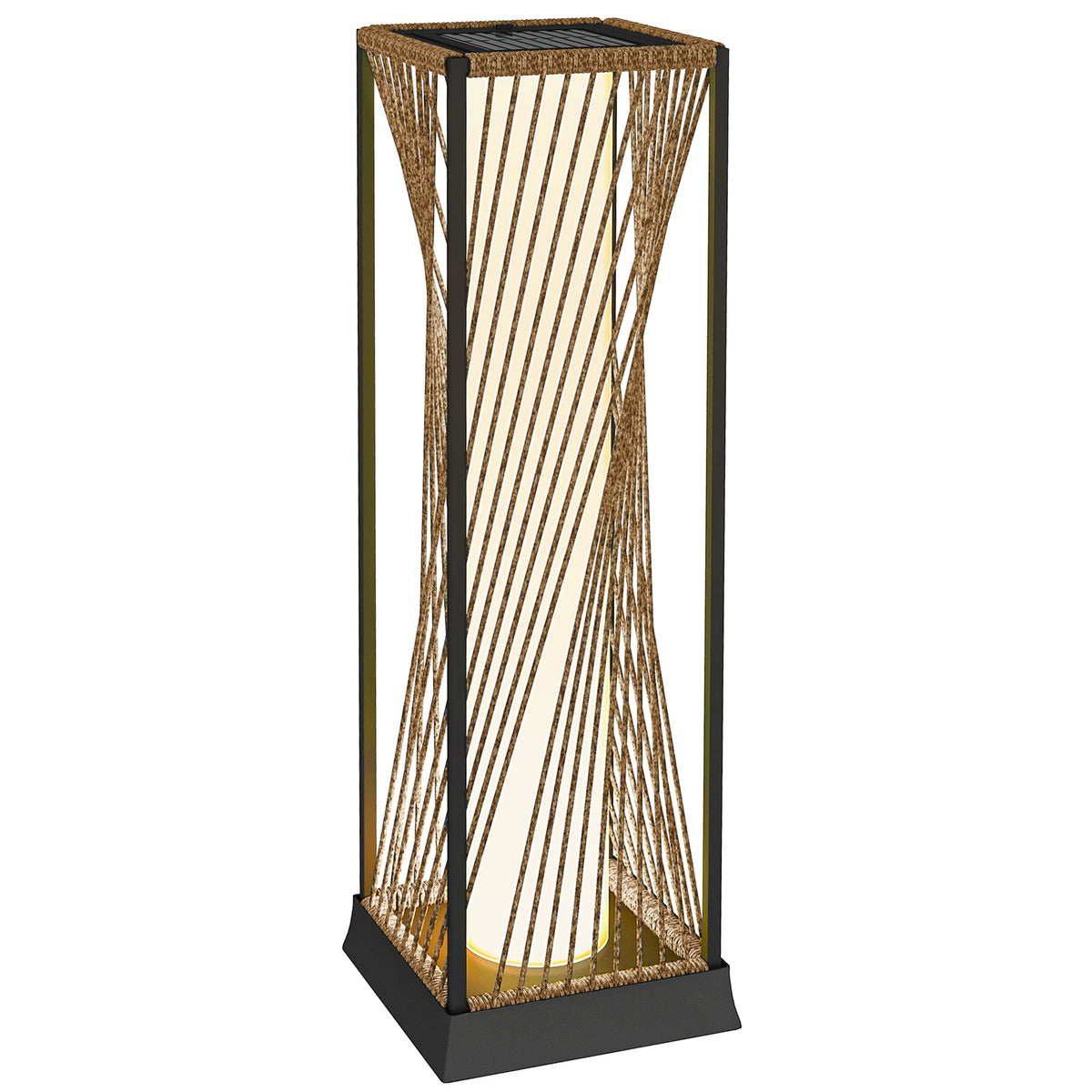 Outsunny Rattan Solar Garden Lights in Sand Brown