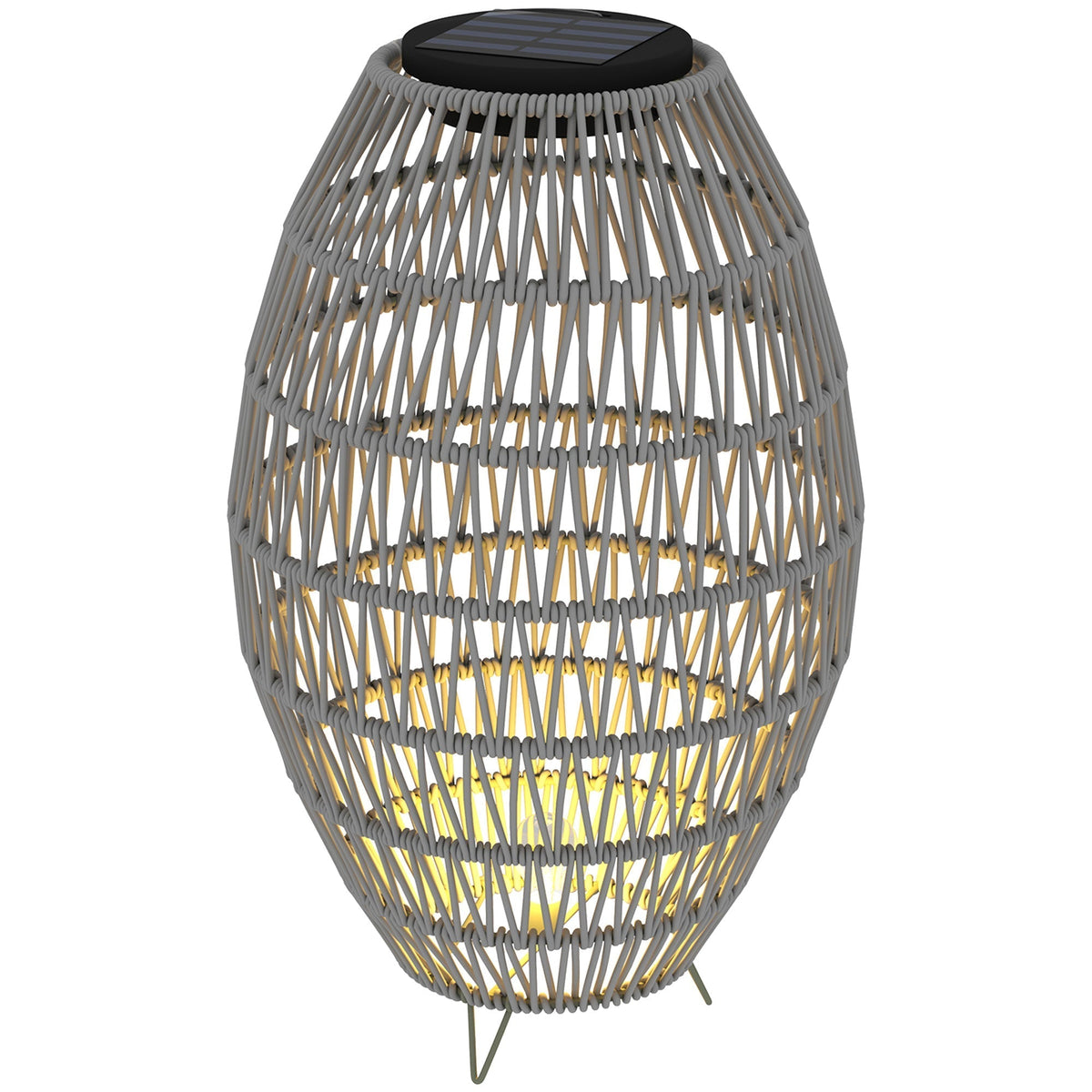 Outsunny Rattan Solar Lamp in Grey