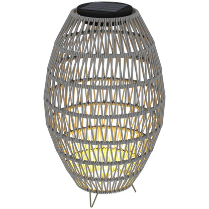 Outsunny Rattan Solar Lamp in Grey