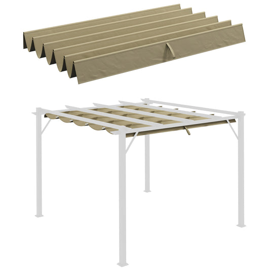 Outsunny Retractable Pergola Cover in Tan