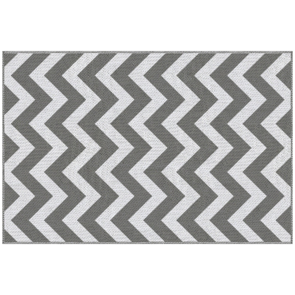 Outsunny Outdoor Rug in Grey and White