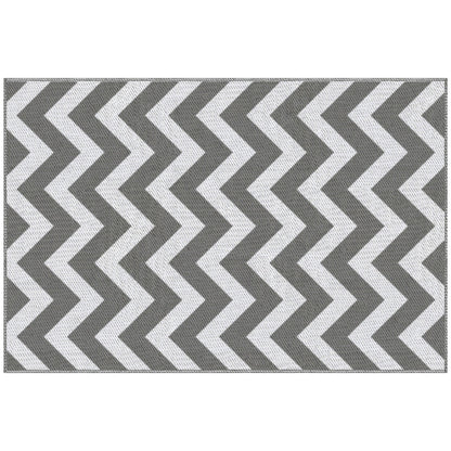 Outsunny Outdoor Rug in Grey and White