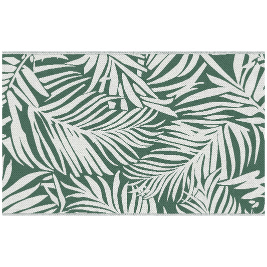 Outsunny Reversible Outdoor RV Rug in Green and White