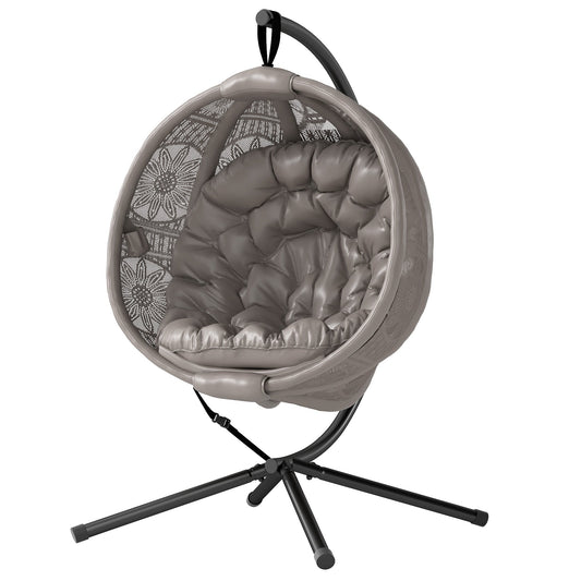 Outsunny Round Egg Basket Chair in Sand Brown