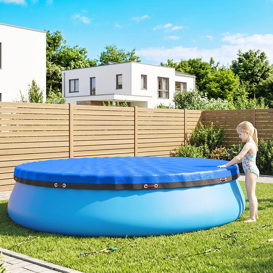 Outsunny Round Pool Cover in Blue