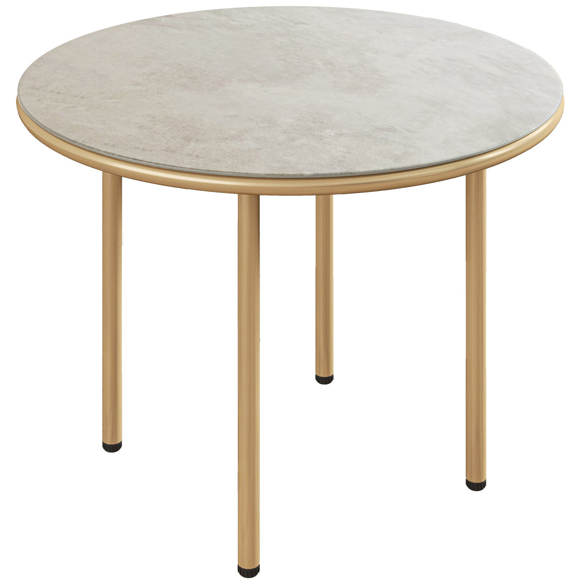Outsunny Round Coffee Table in Beige
