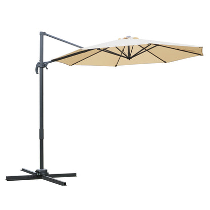 Outsunny Round Umbrella Parasol in Beige
