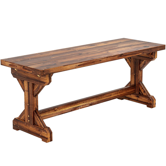 Outsunny Rustic Wooden Garden Bench in a Carbonised Finish