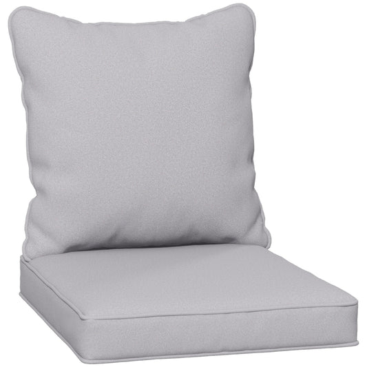 Outsunny Seat and Back Padded Cushion Set in Light Grey