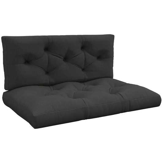 Outsunny Seat and Back Padded Pallet Cushion Set in Charcoal Grey
